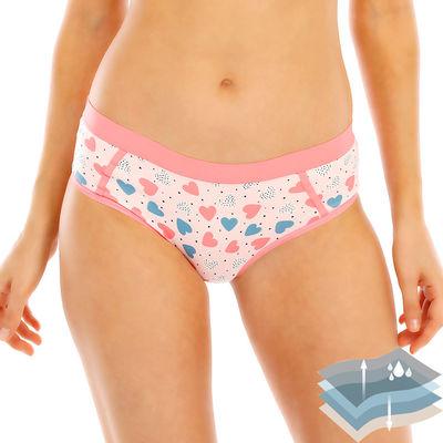 Heavy Flow Organic Cotton Menstrual Underwear For Teens 4 Layer Leakproof Absorbing