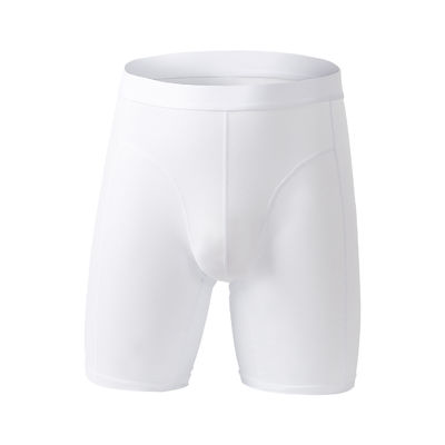 White Compression Mens Cotton Boxer Shorts Underwear Soft Cotton Lengthened Legs Abrasive Pants